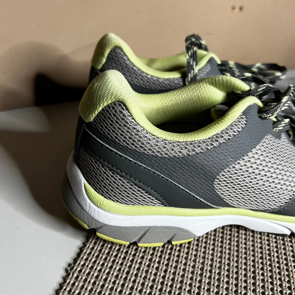 Vionic 1st Ray Technology Grey Lime Green Mesh Athletic Walking Sneakers Mens 9